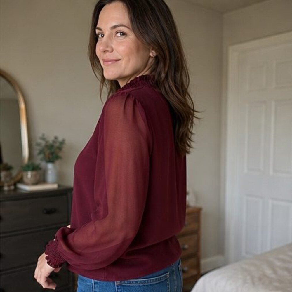 Black Ruffle Blouse - Picture 3 of 6